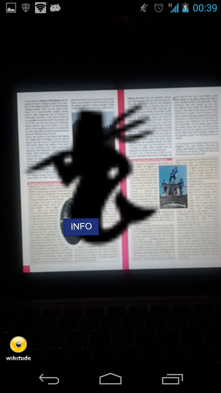 Riconoscimento di immagine depliant museo