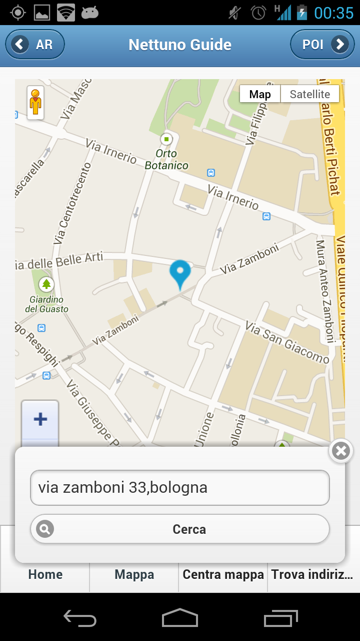 Funzione cerca indirizzo interno alla mappa